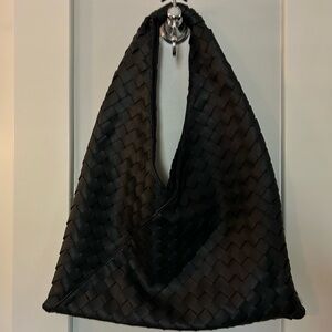 Black Woven Shoulder Bag